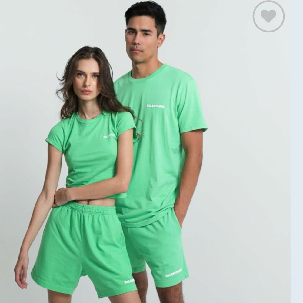 Talentless Baby Tee Highlighter Green, Sz XS